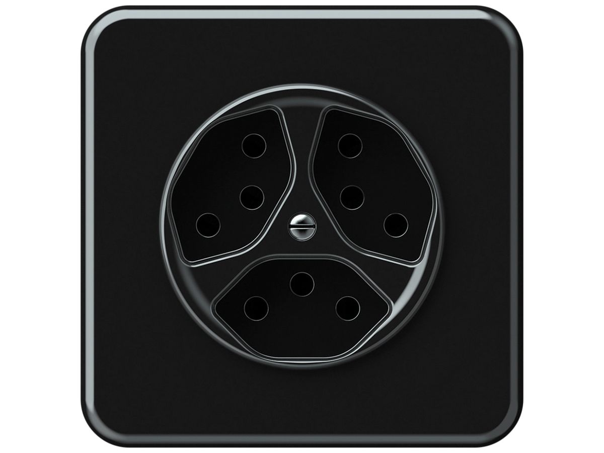 UP-Steckdose origin 3×Typ 13 10A 230V 92×92mm schwarz