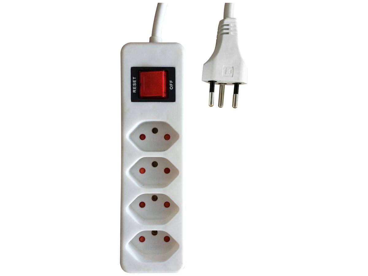 Steckdosenleiste ELBRO 4×T13 10A 2300W 5m weiss IP20