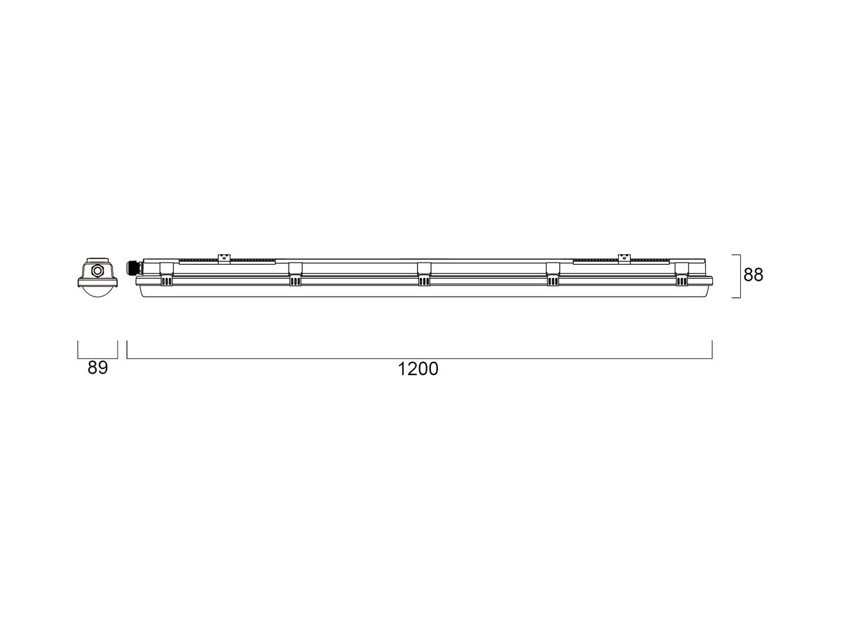 LED-Feuchtraumleuchte Sylvania Resisto 17W 1700…2900lm 6500K IP66 1200mm grau
