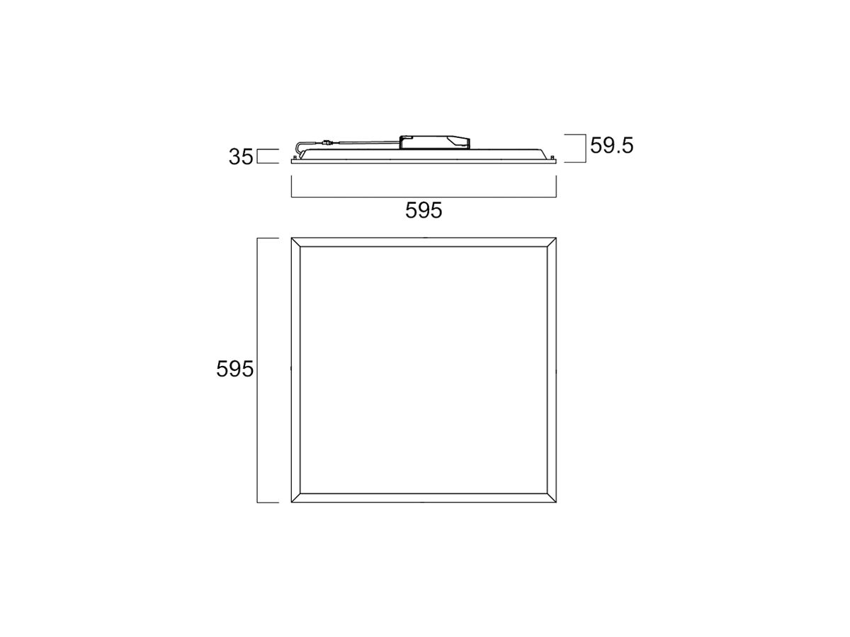 LED-Panelleuchte Sylvania Quantum 28W 4300lm 3000K IP54 DIM 595×595 weiss