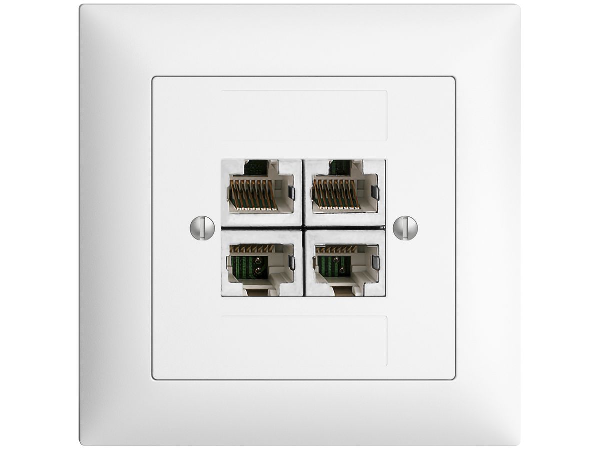 UP-Dose 4×RJ45/s 4P getr. EDIZIOdue weiss ITplus