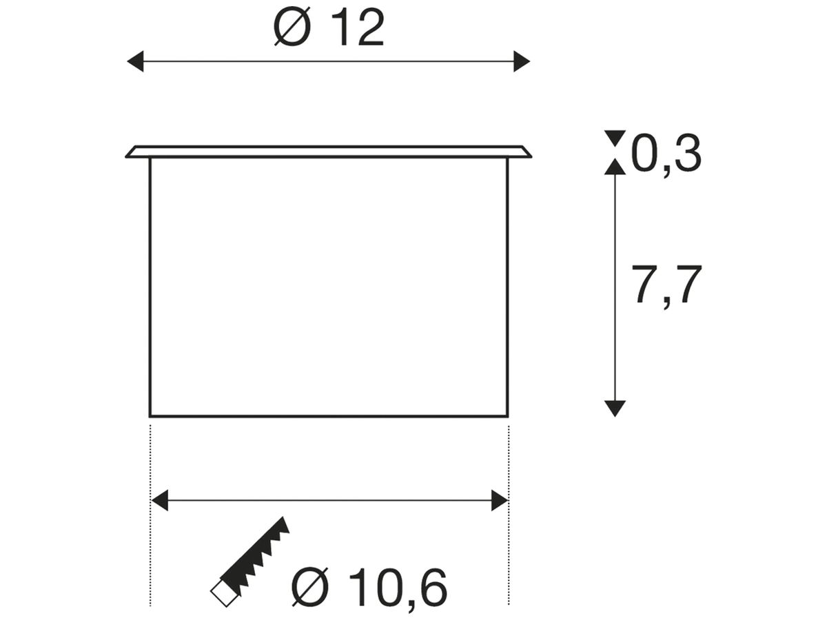 EB-LED-Bodenleuchte SLV DASAR FLAT 120 EL 7W 520lm 4000K rund Edelstahl IP65