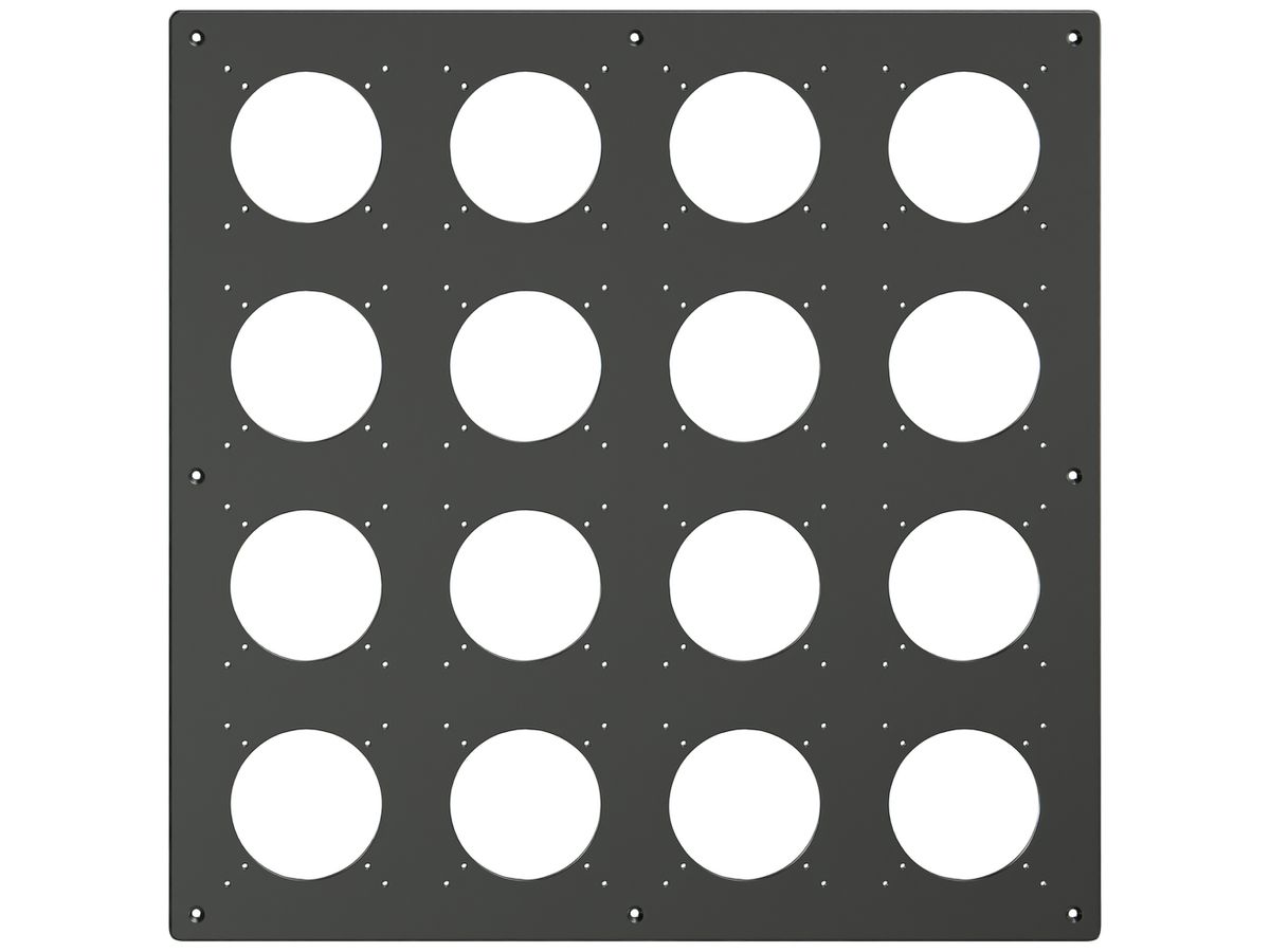 Montageplatte Feller NEVO SNAPFIX® 4×4 Ø69mm 425×425mm schwarz