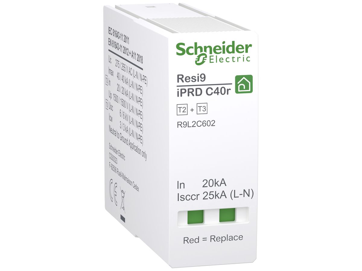 Steckmodul Resi9 iPRD C40r Typ 2+3 N-PE TN-S TT 1 230V 1TE