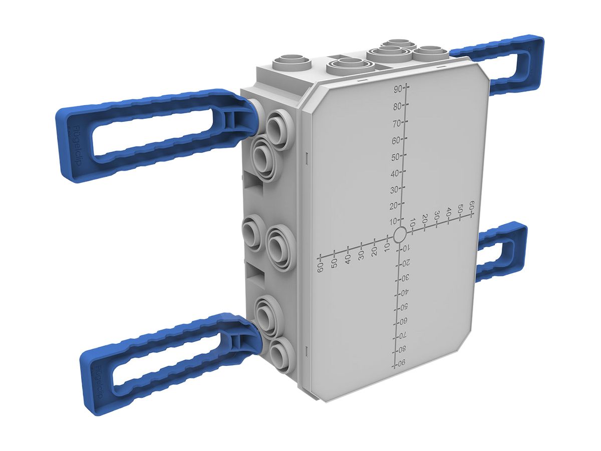 UP-Einlasskasten Spotbox UP6, 3×2, mit 4 Flügelclips M20, grau