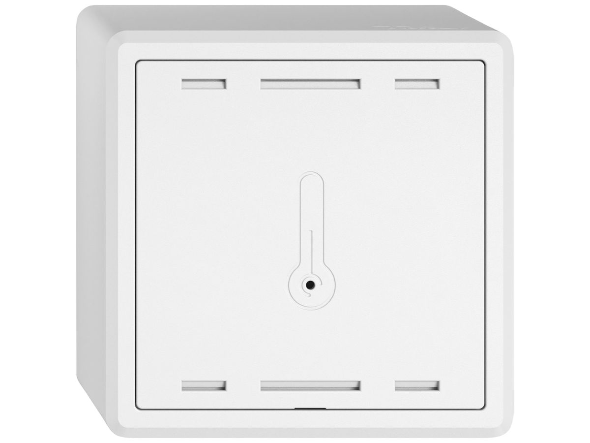 AP-Raumtemperatursensor EDIZIO.liv Wiser SNAPFIX® K+ 230V 74×74×54mm ws
