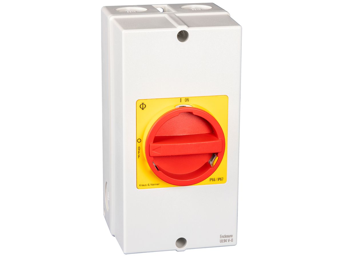 AP-Lasttrennschalter Kraus & Naimer 4P 40A 600V IP66 rot
