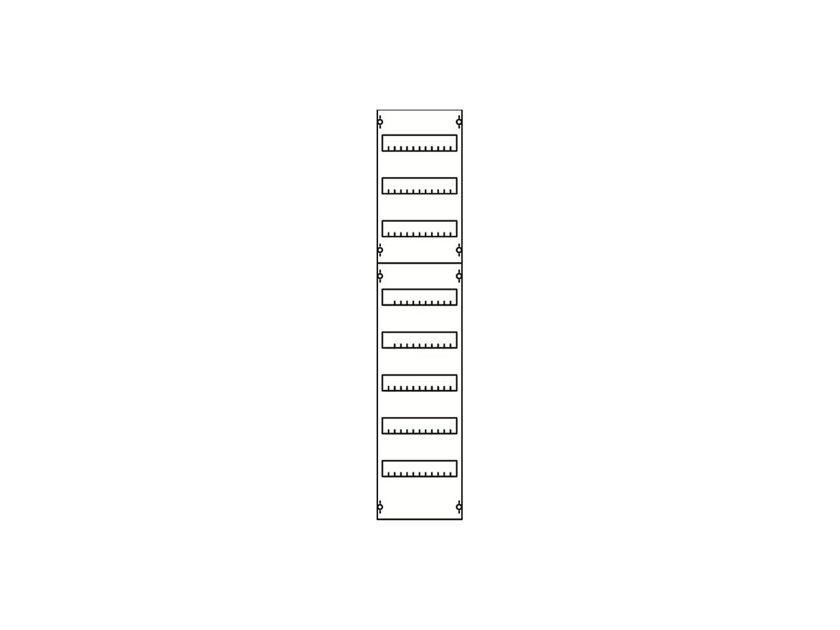 REG-Ausbaumodul ABB 1V4A, für Kleinverteiler CombiLine 1-Feld 8-reihig 96TE