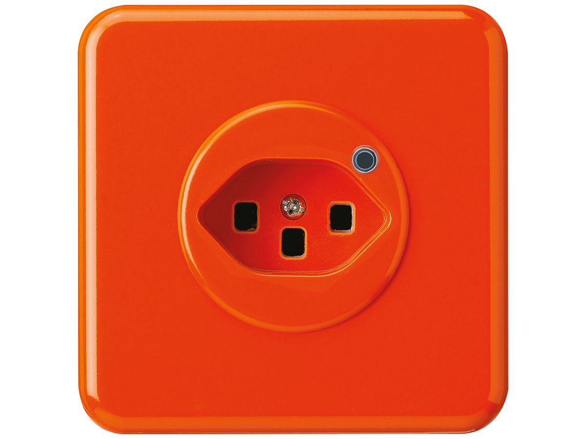 UP-Steckdose Hager basico 1×Typ 23 beleuchtet C orange