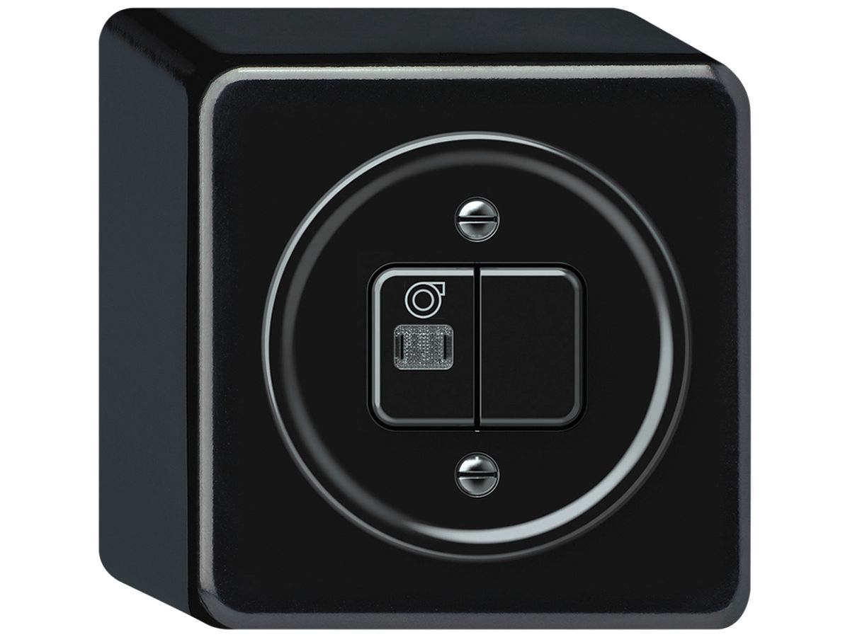 AP-Leuchtdruckschalter origin Sch 3 + Ventilator LED 88×88×54mm schwarz
