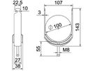 Schnellverleger BET 2056 H-Fuss Metall 90…100mm 1×Kabel Stahl tfZn