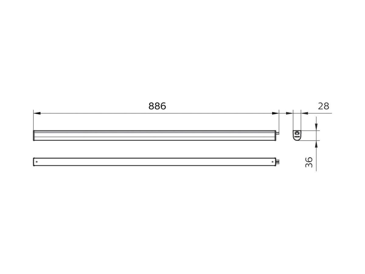 LED-Lichtleiste Ledinaire BN021C LED15S, 15W, 1500lm, 840, 900mm, 168°