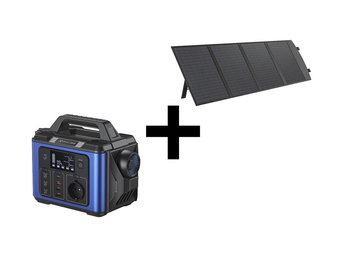 Powerstation-Kit XLayer Mobile 80000mAh 230VAC/≤300W + PV-Modul 80W 18VDC