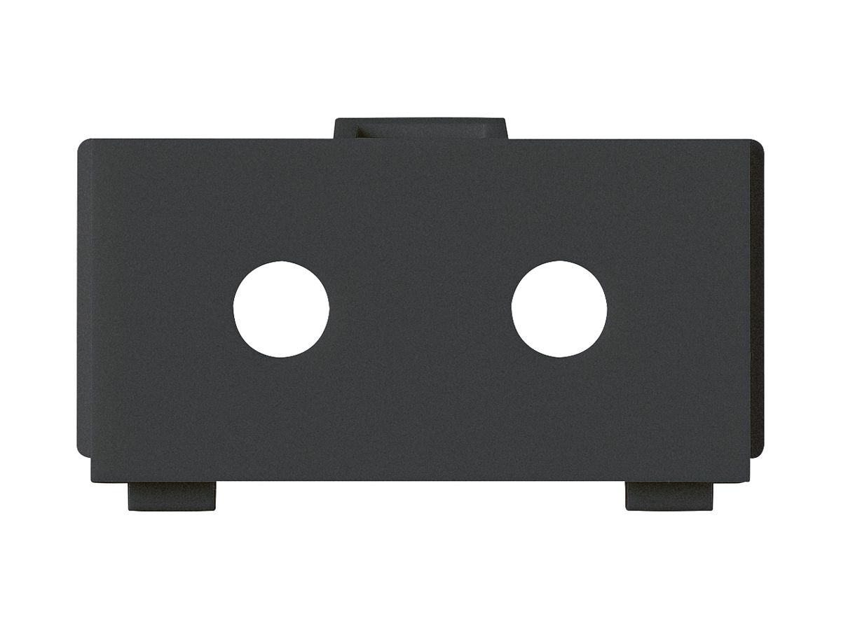 Multimedia-Modul M3 leer für 2 LS-Klemmen Ø6.4mm schwarz