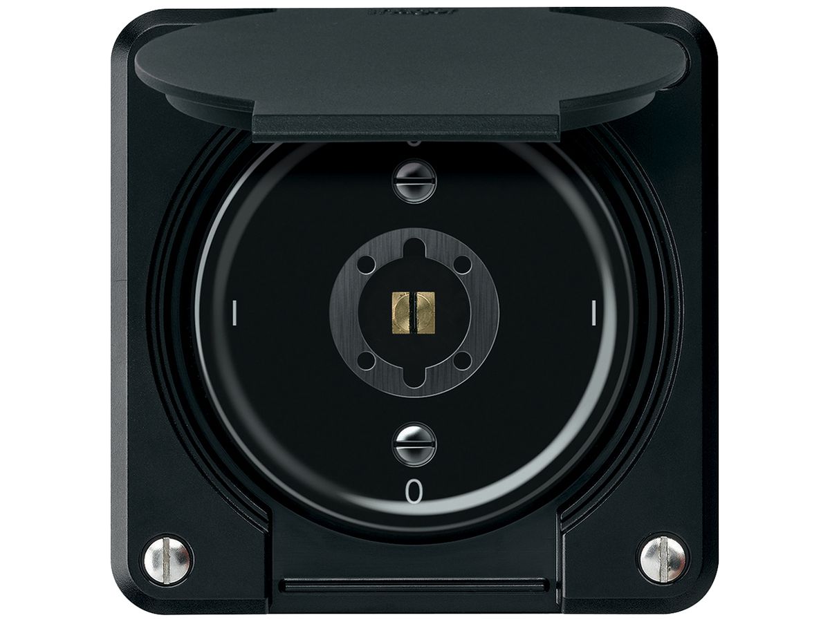 Schlüsselschalter robusto Ausschalter 2×1-polig 16A 250V 86×86mm schwarz