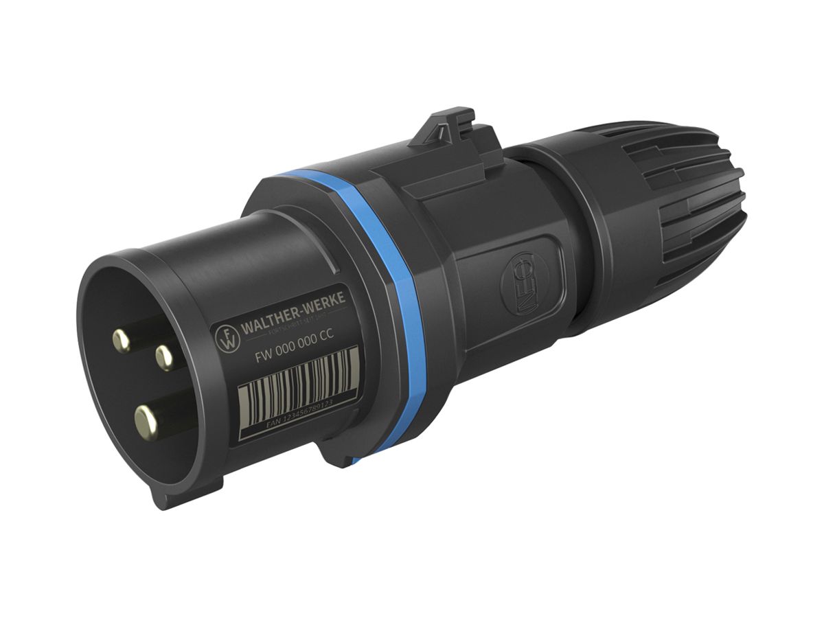 Stecker CEE NEO 3P 16A 200…250V 6h blau IP54 Schraubklemme