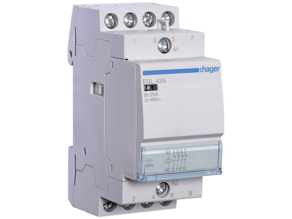 REG-Schütz Hager ESL 12VAC 4 Öffner 25A 2TE
