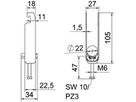 Schnellverleger BET 2056 U-Fuss Kunststoff 16…22mm 3×Kabel Stahl tfZn