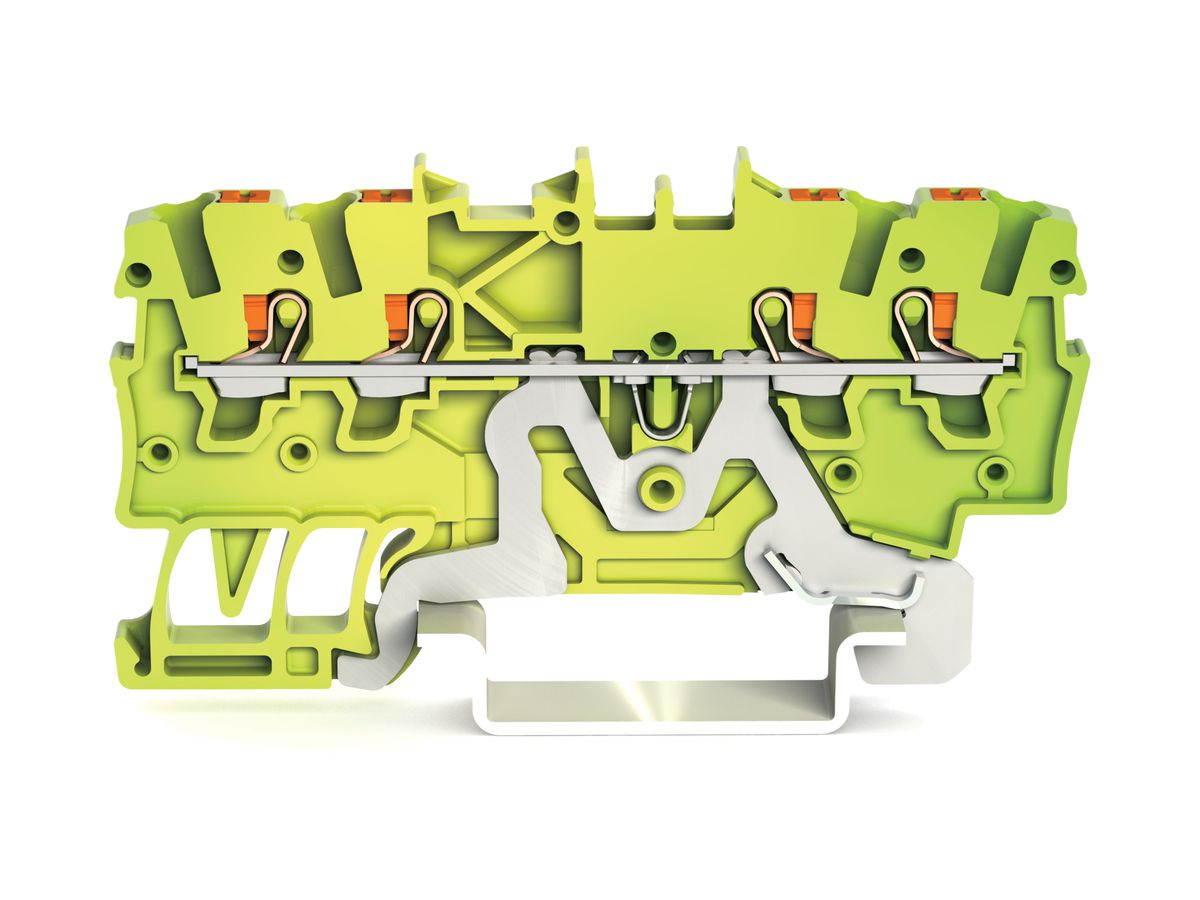 Schutzleiterklemme WAGO TOPJOB-S 1mm² 4L grün/gelb Serie 2200