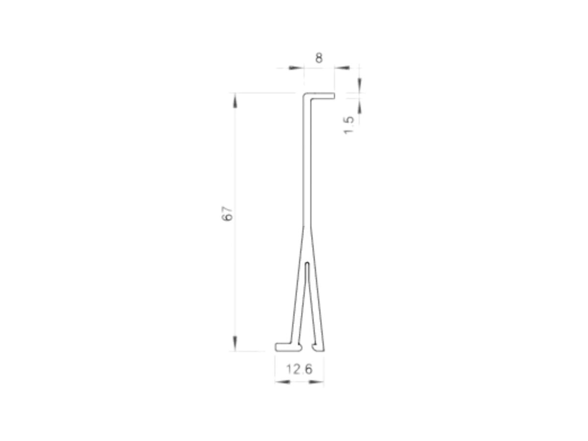 Trennwand Bettermann zu Installationskanal WDK 80×2000mm PVC