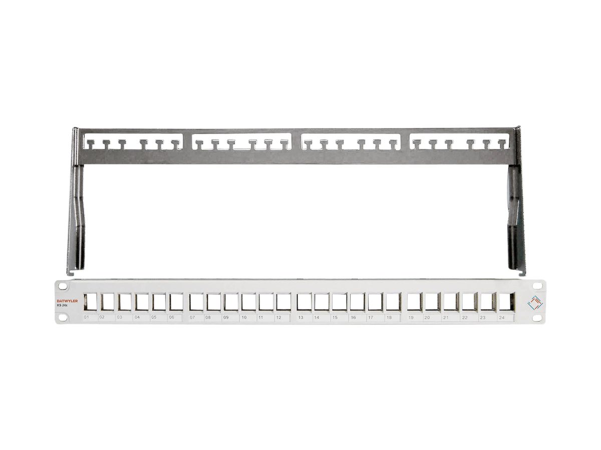Patchpanel 19" Dätwyler KS 24x, 24-Port Keystone leer geschirmt 1HE gu