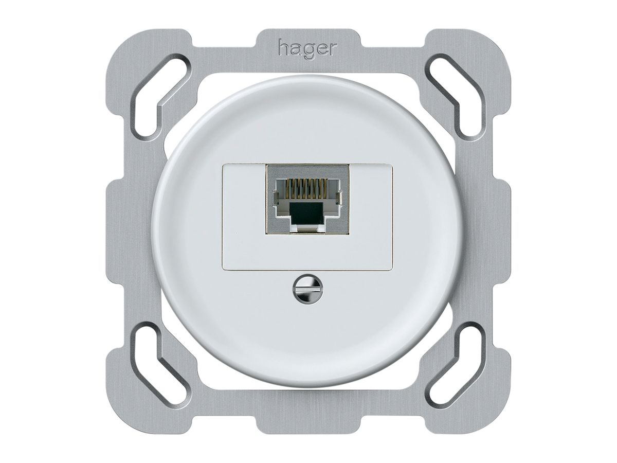 UP-Anschlussdose origin RJ45 8(4) Kat.6 gerade geschirmt 77×77mm weiss