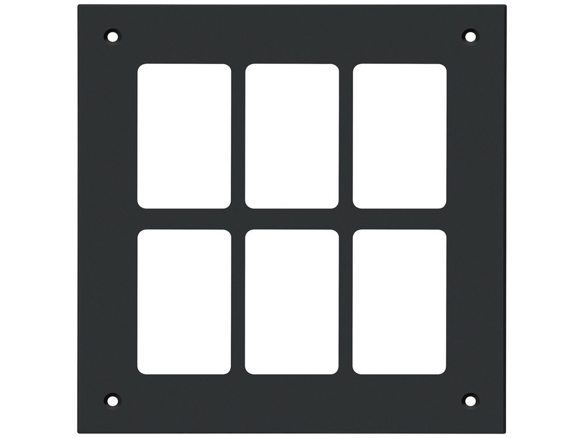 Montageplatte Hager FLF 3/5 2×3 Aluminium eloxiert schwarz