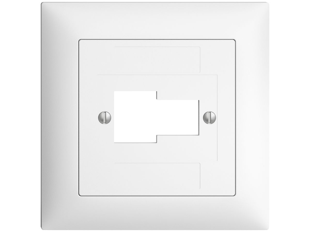 Frontset EDIZIOdue weiss 88×88mm 1×TT 1×RJ45