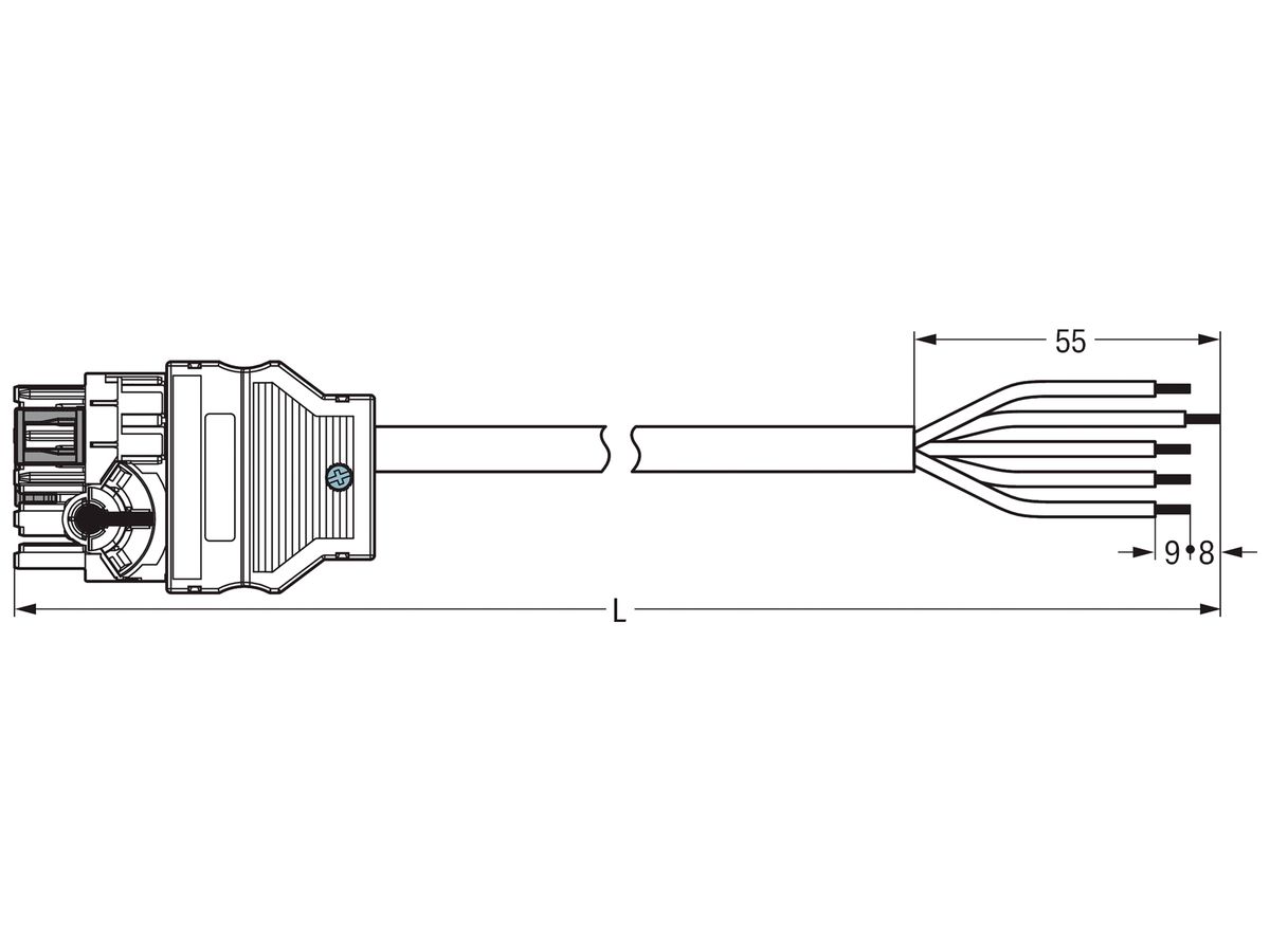 Verteiler mit Phasenwender WAGO 5-/3L weiss