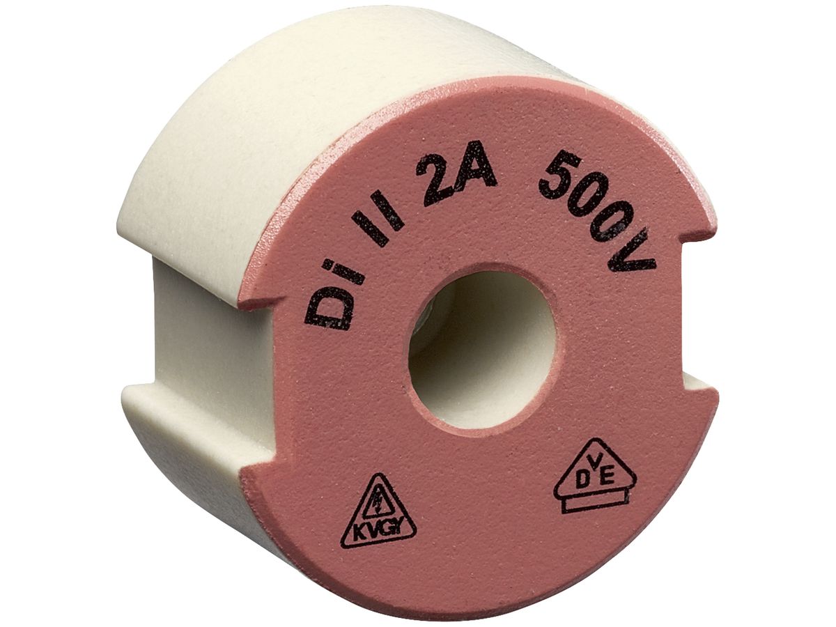Schraubpasseinsatz DII E27 500V aus Keramik 2A nach DIN 49516 rosa