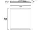 LED-Panelleuchte Sylvania Quantum 28W 4300lm 830 IP54 595×595mm weiss