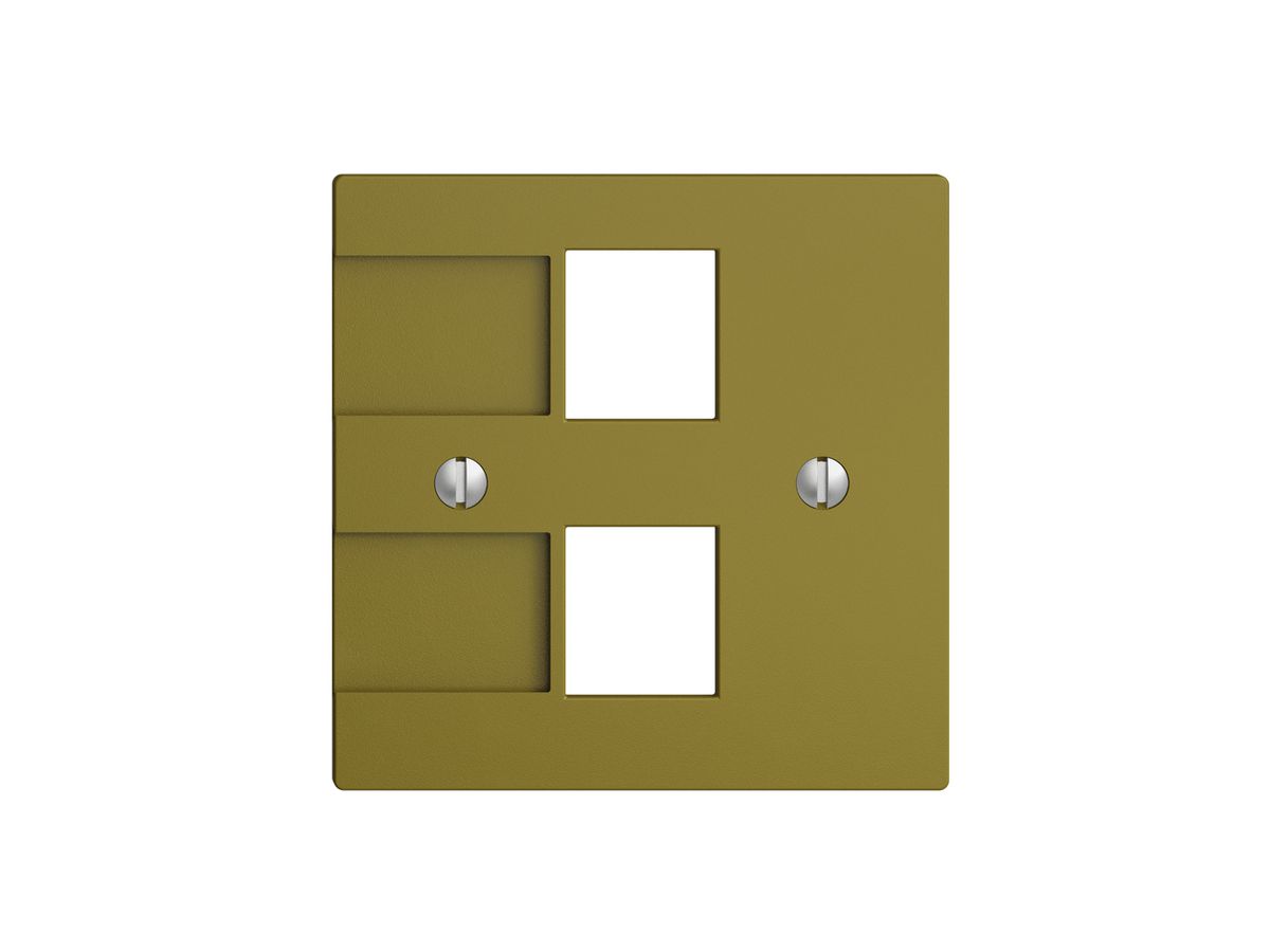 Montageset Krone für 2×RJ45 EDIZIOdue olive leer