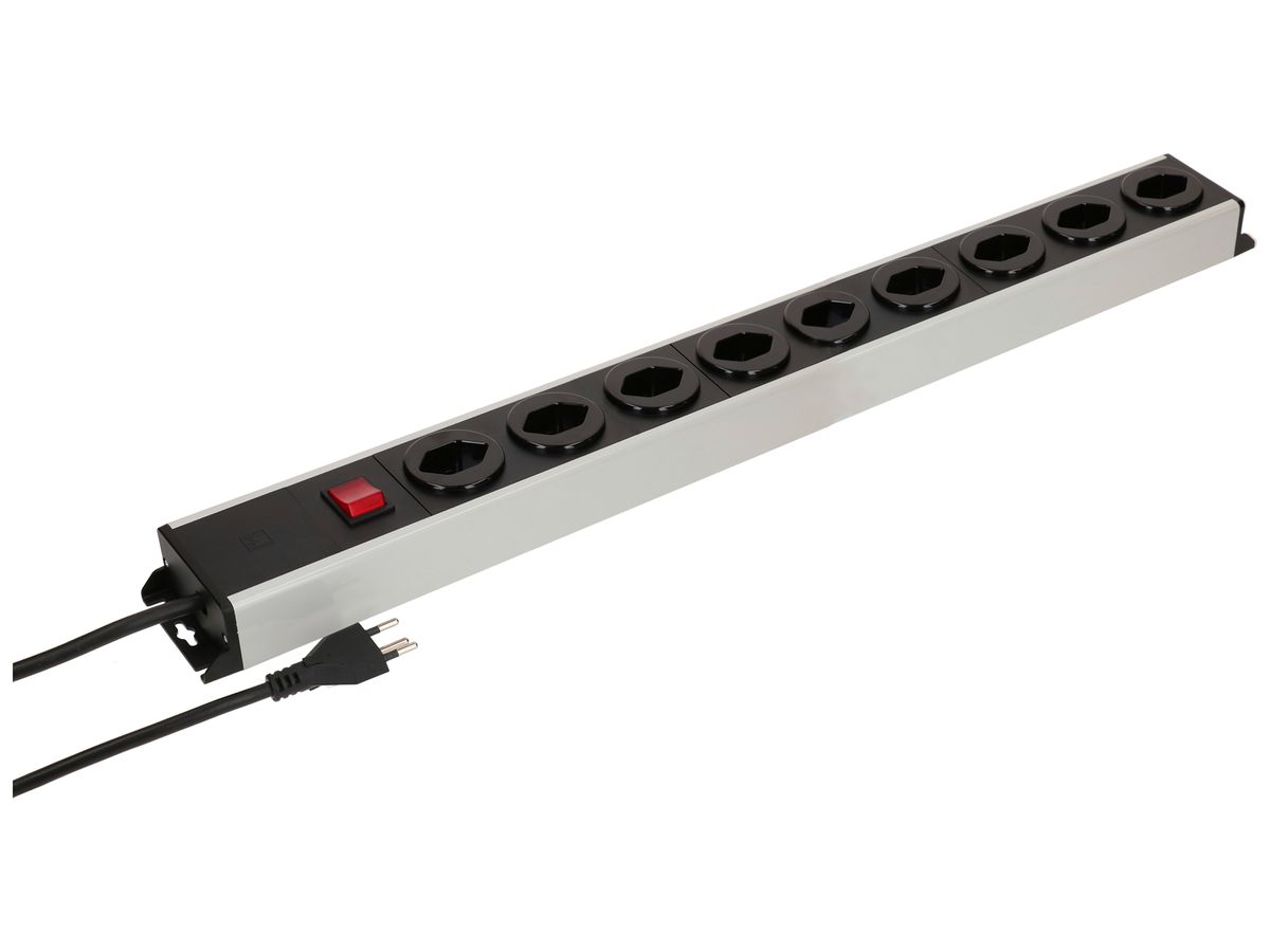 Steckdosenleiste MH POWER LINE 10A Schalter 9×T13 1.5m grau-schwarz