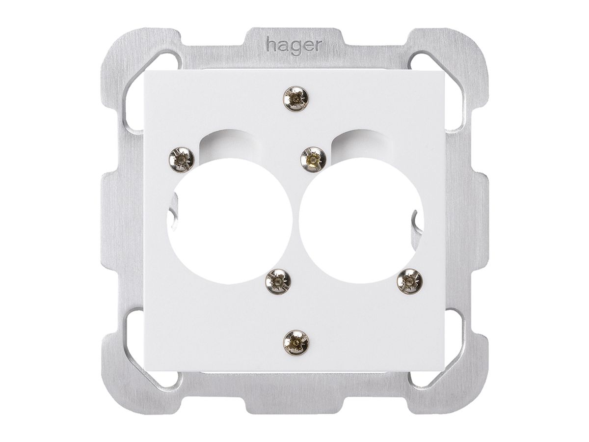 UP-Montageset für 2 XLR weiss kallysto mit Befestigungsplatte