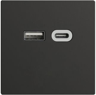 Steckdose USB 18W Typ A + Typ C Feller EDIZIOdue F 230V 3600mA schwarz