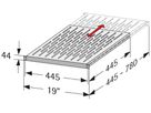 Schwerlastfachboden 19" apraNET VARIplain, T=455…780mm max. 150kg, grau
