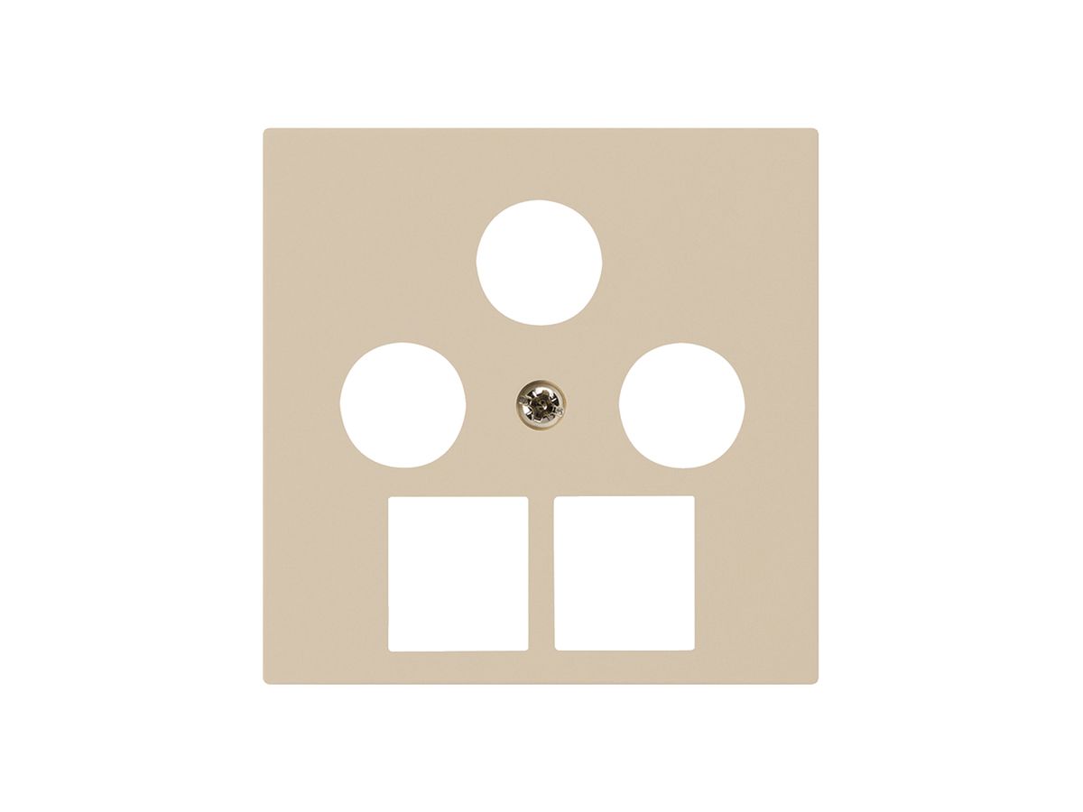 Frontplatte kallysto 3×koaxial/2×RJ45 beige