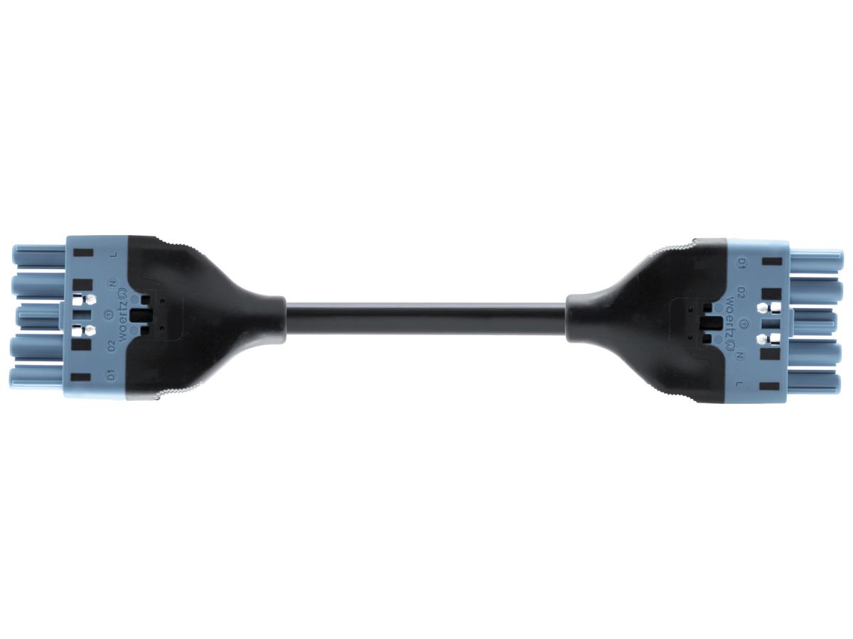 Verbindungsleitung Woertz 49345/C2 5×1.5mm² 250V 16A 3m bl Buchse-Stecker Cca