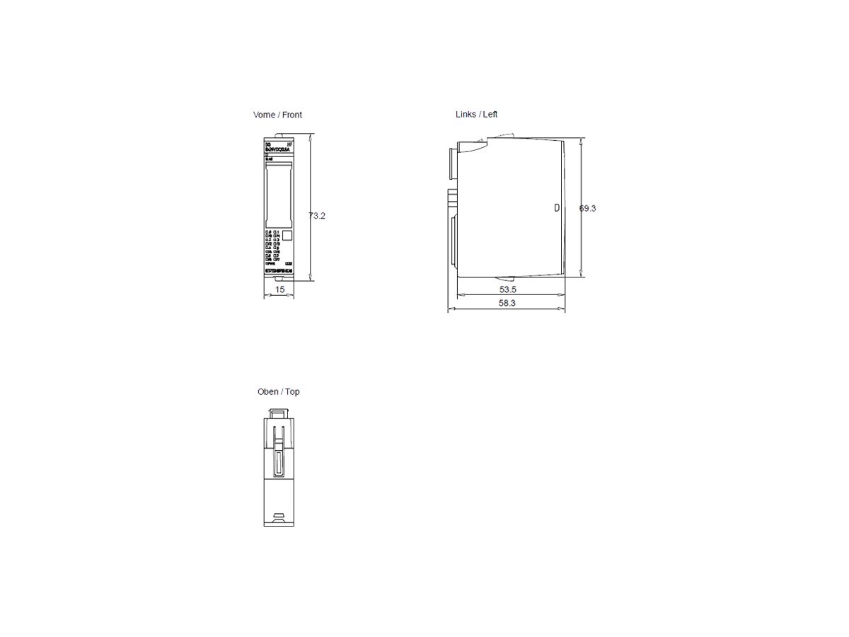 SPS-Ausgabemodul Siemens SIMATIC ET200SP DQ 8×24VDC/0.5A HF A0 CC02