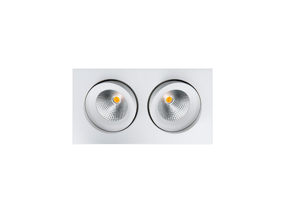 LED-Downlight SG Junistar Square 2×7W 1100lm 920…928 IP20/IP44 42° DIM 175×95 ws