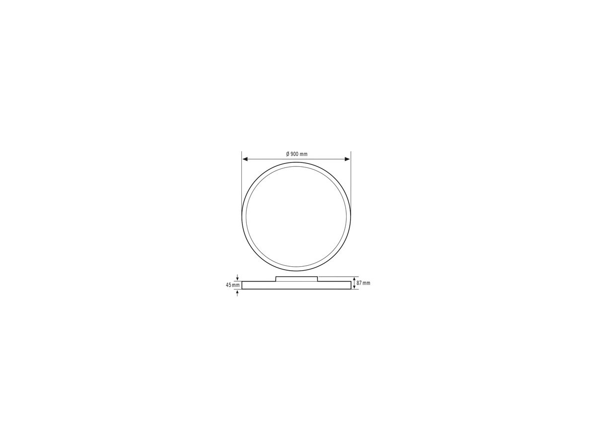 LED-Decken-/Wandleuchte ESYLUX SVENJA CL 900, 80W 3000K 9400lm DALI-2