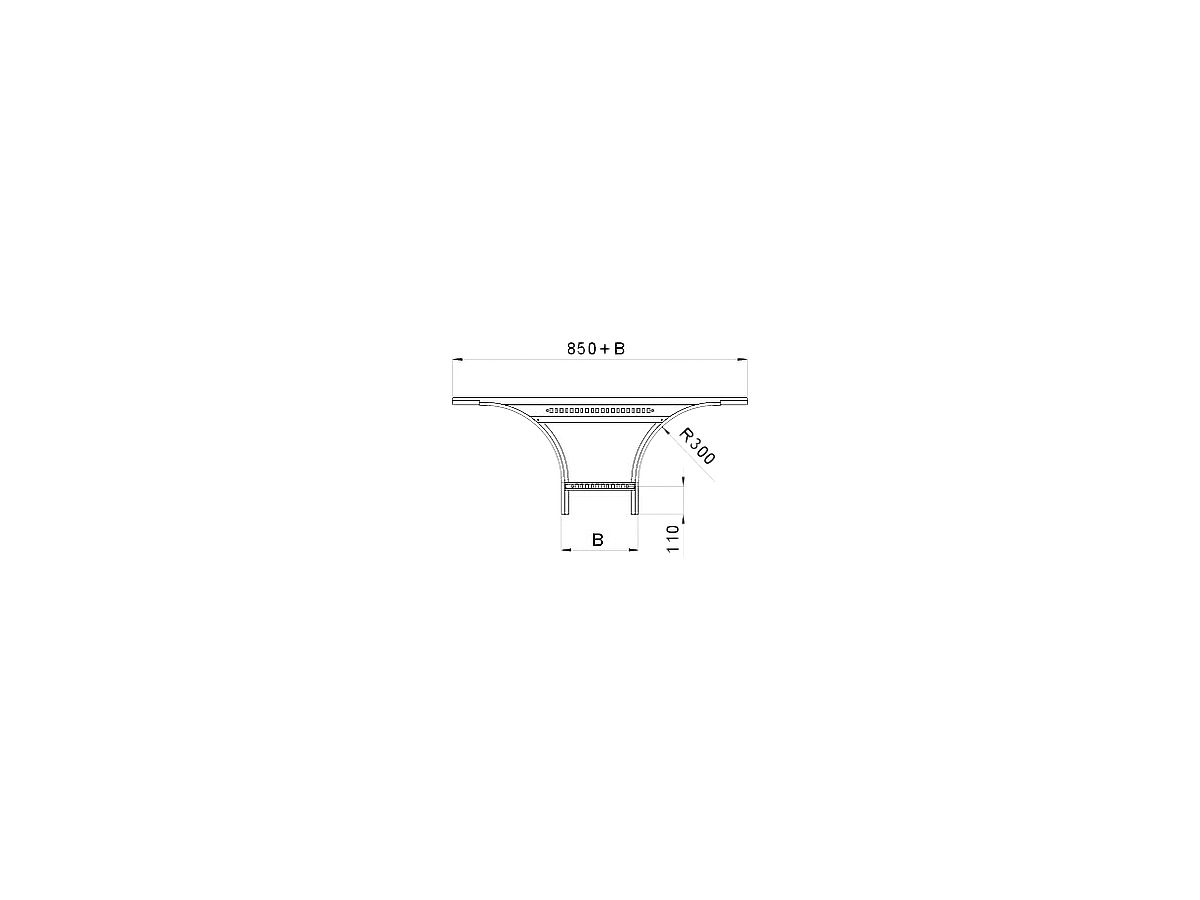 Anbau-Abzweigstück-T Bettermann LAA 60×300mm bandverzinkt