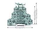 Dreistockklemme WAGO TOPJOB-S 2.5mm² L/L/L grau Beschr.Träger