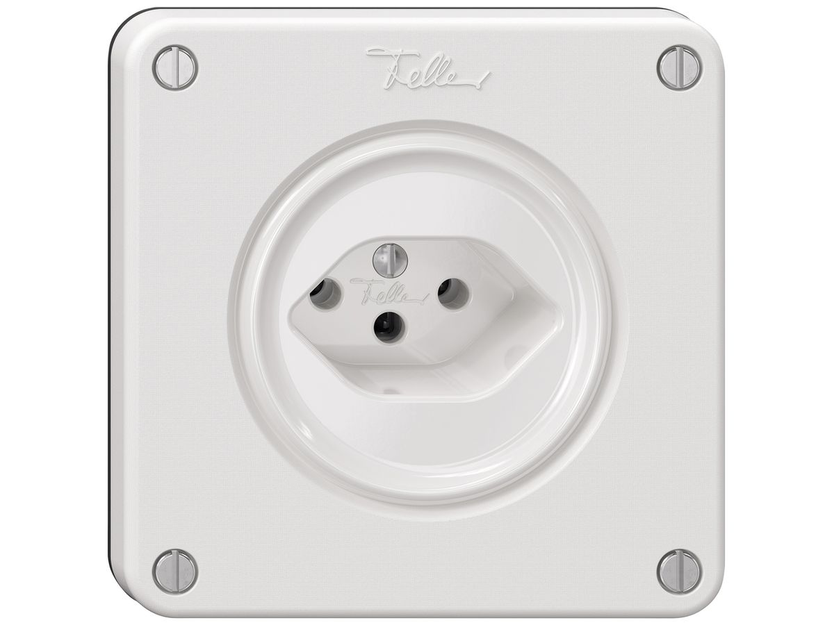 Steckdose NEVO SNAPFIX® 1×T13 10A 250V 87×87×32mm IP21 ws