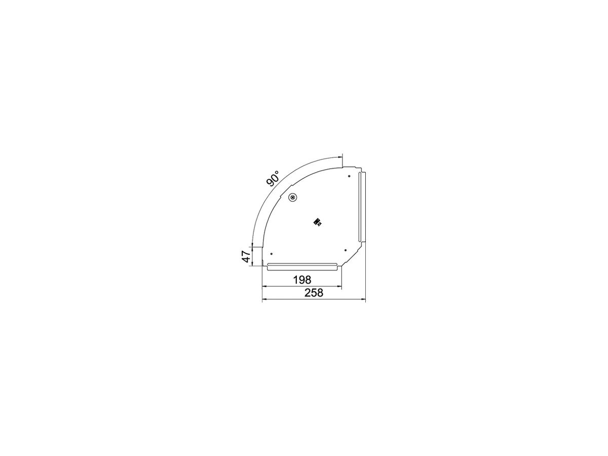 Deckel BET RBD 90° 200mm Stahl bandverzinkt