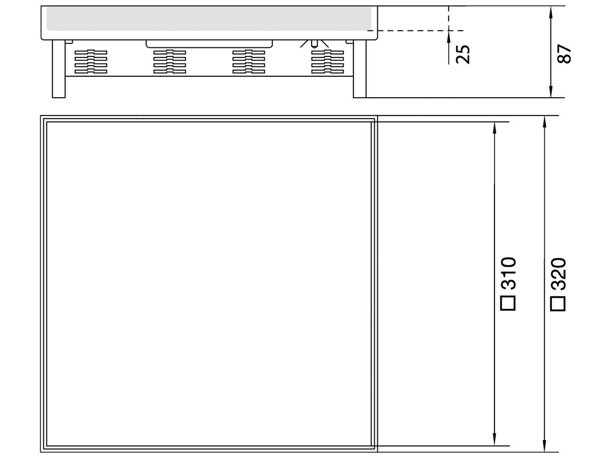 Edelstahlkassette Hager Q16 14 32×320×320mm rostfreier Stahl
