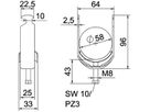 Schnellverleger BET 2056 H-Fuss Metall 52…58mm 1×Kabel A2 1.4301