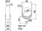 Schnellverleger BET 2056 H-Fuss Metall 52…58mm 1×Kabel A2 1.4301