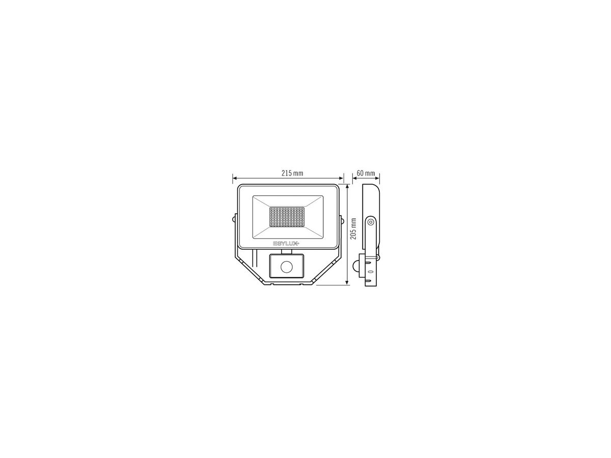 LED-Strahler ESYLUX AFL BASIC, 30W 4000K 3000lm 200×60×195mm IP65, weiss