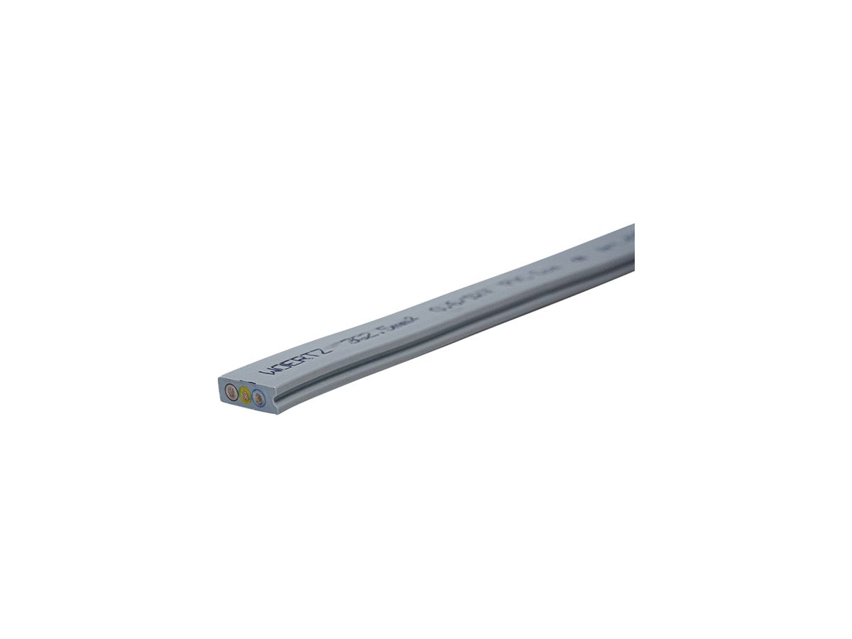 Flachkabel Woertz 3×2.5mm² PVC grau ölfest Eca